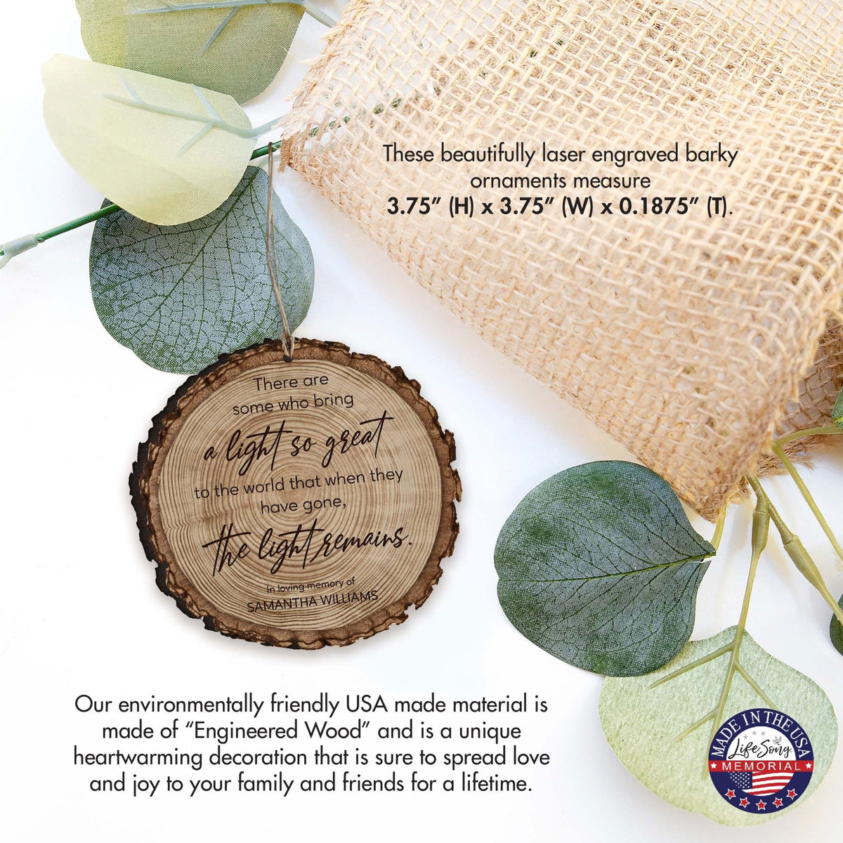 Personalized Memorial Barky Ornaments Bereavement Sympathy Keepsake For The Loss Of A Loved One - There Are Some Who Bring The Light - LifeSong Milestones