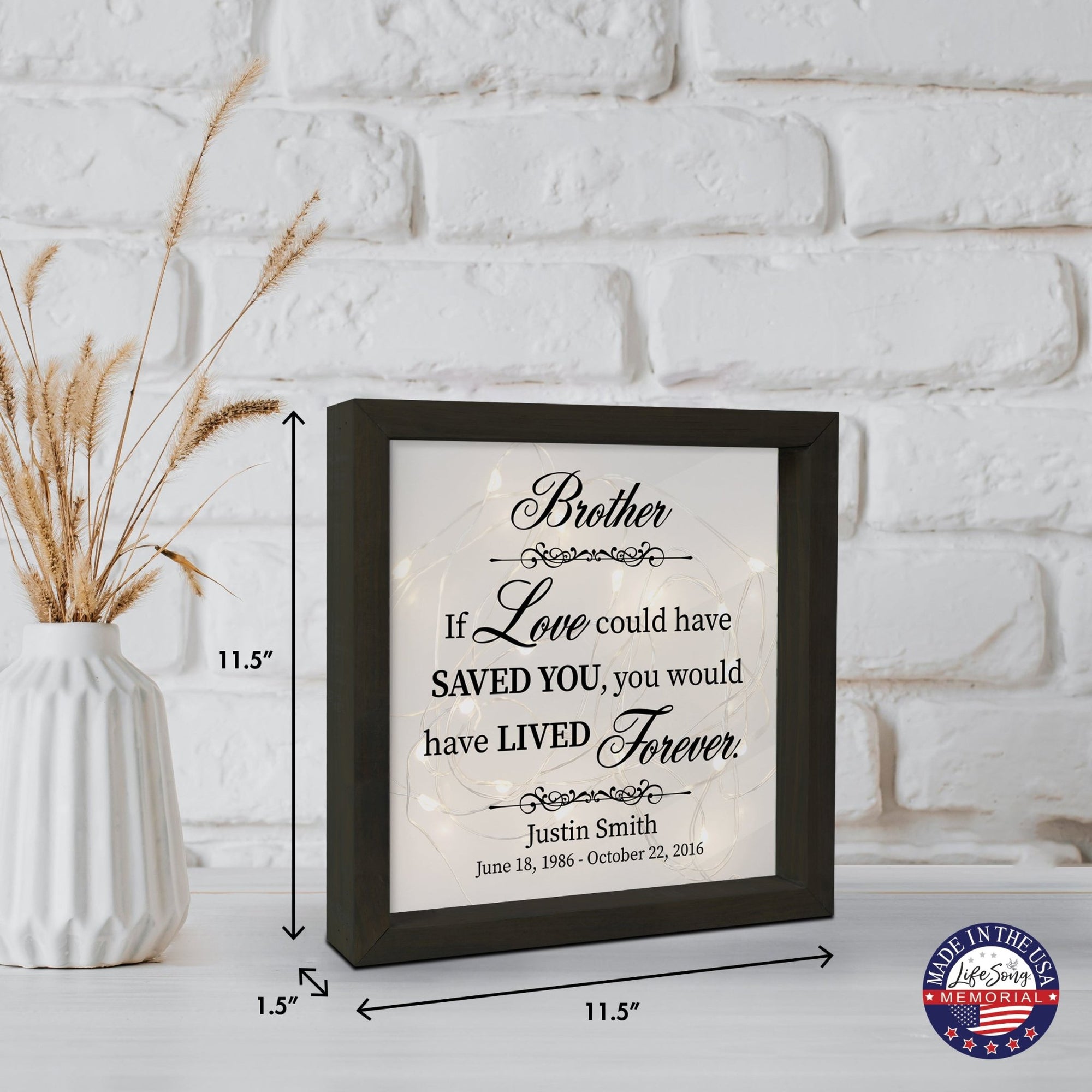 Personalized Memorial Black Framed Shadow Box With Lights Sympathy Gift Wall Décor - If Love Could Have - LifeSong Milestones