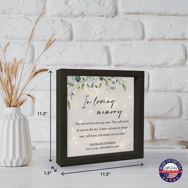 Personalized Memorial Black Framed Shadow Box With Lights Sympathy Gif ...