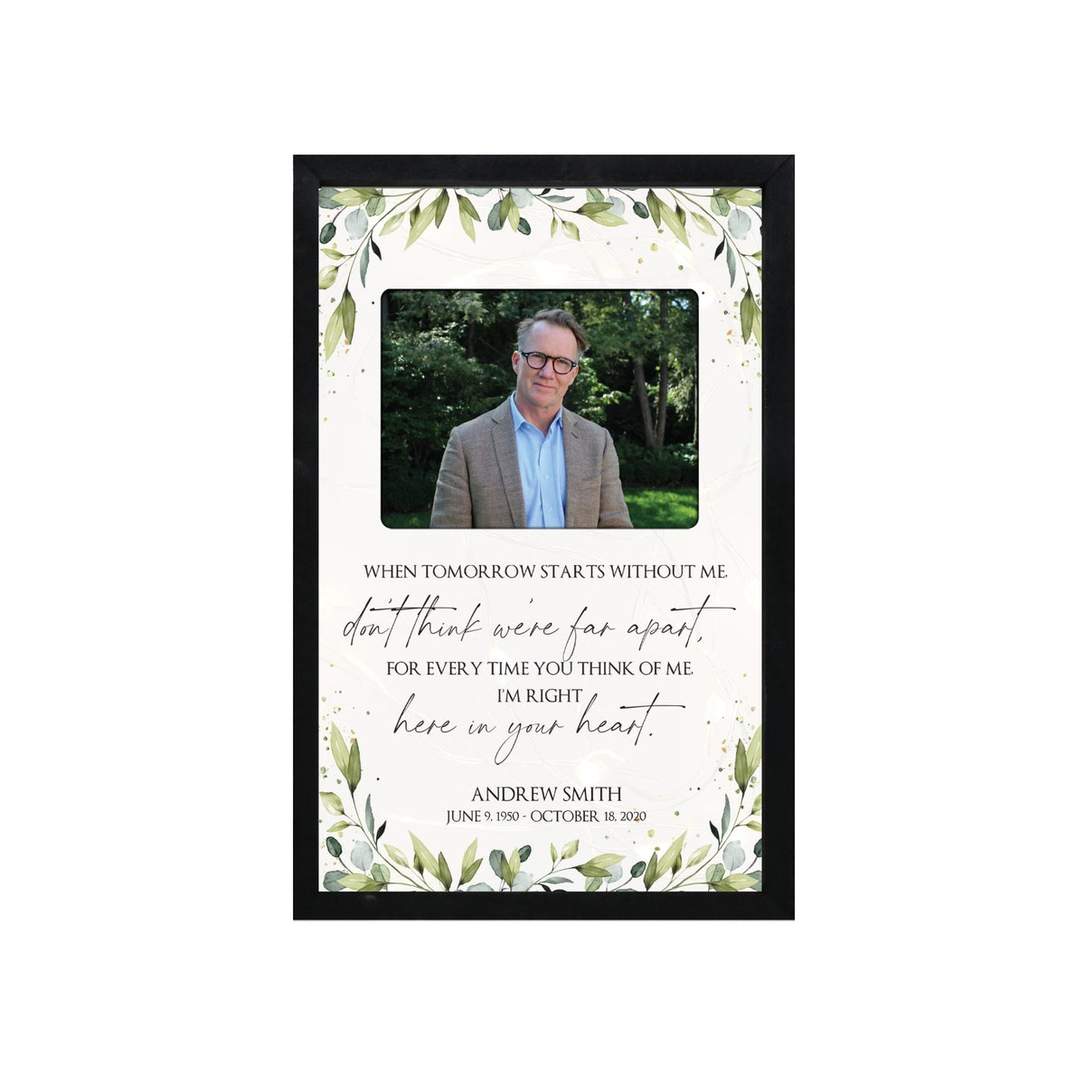 Personalized Memorial Black Framed Shadow Box With Lights Sympathy Gift Wall Décor - When Tomorrow Starts - LifeSong Milestones
