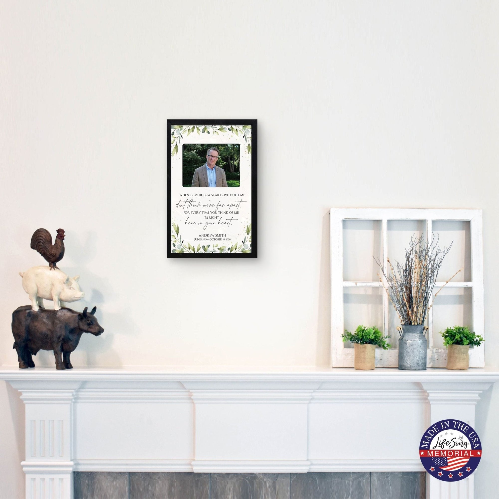 Personalized Memorial Black Framed Shadow Box With Lights Sympathy Gift Wall Décor - When Tomorrow Starts - LifeSong Milestones