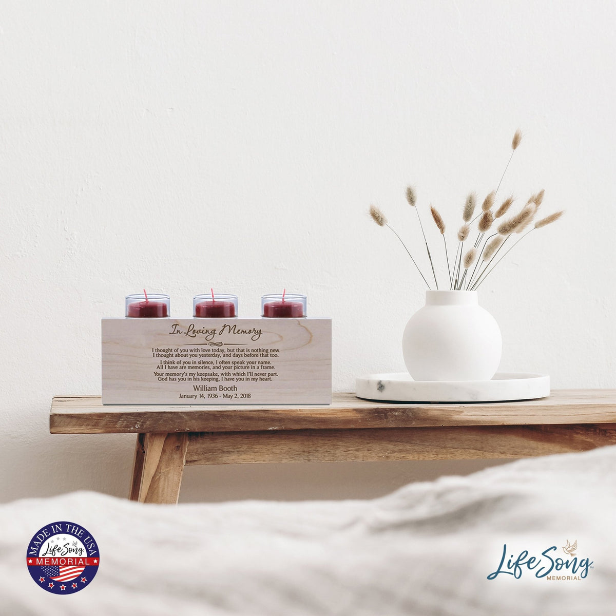 Personalized Memorial Candle Holder - In Loving Memory - LifeSong Milestones