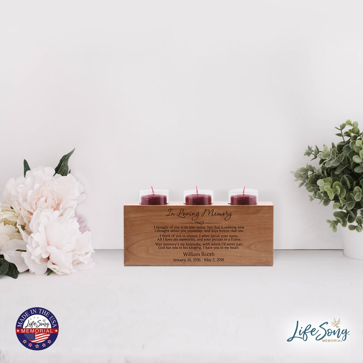 Personalized Memorial Candle Holder - In Loving Memory - LifeSong Milestones