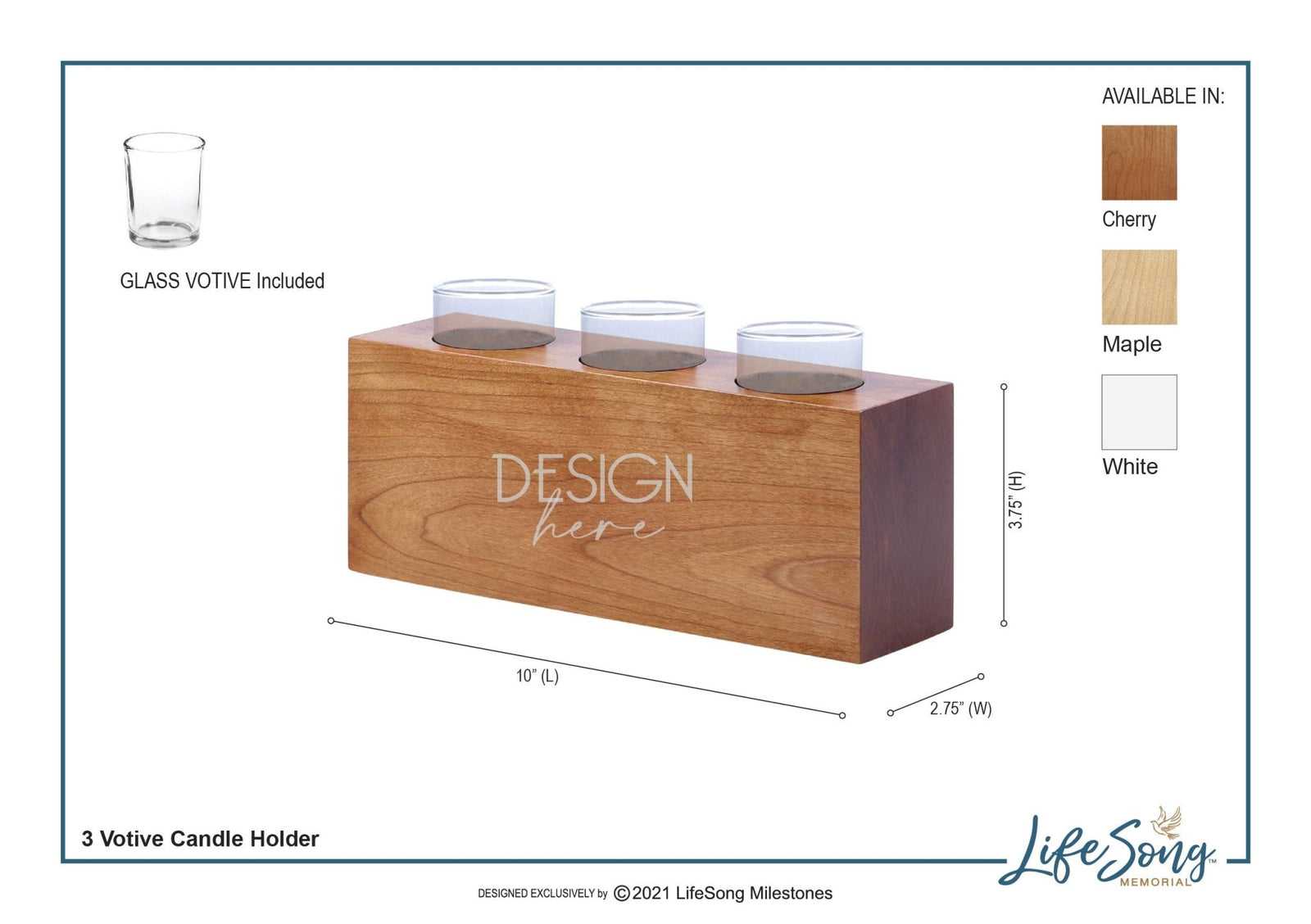 Personalized Memorial Candle Holder - In Loving Memory - LifeSong Milestones