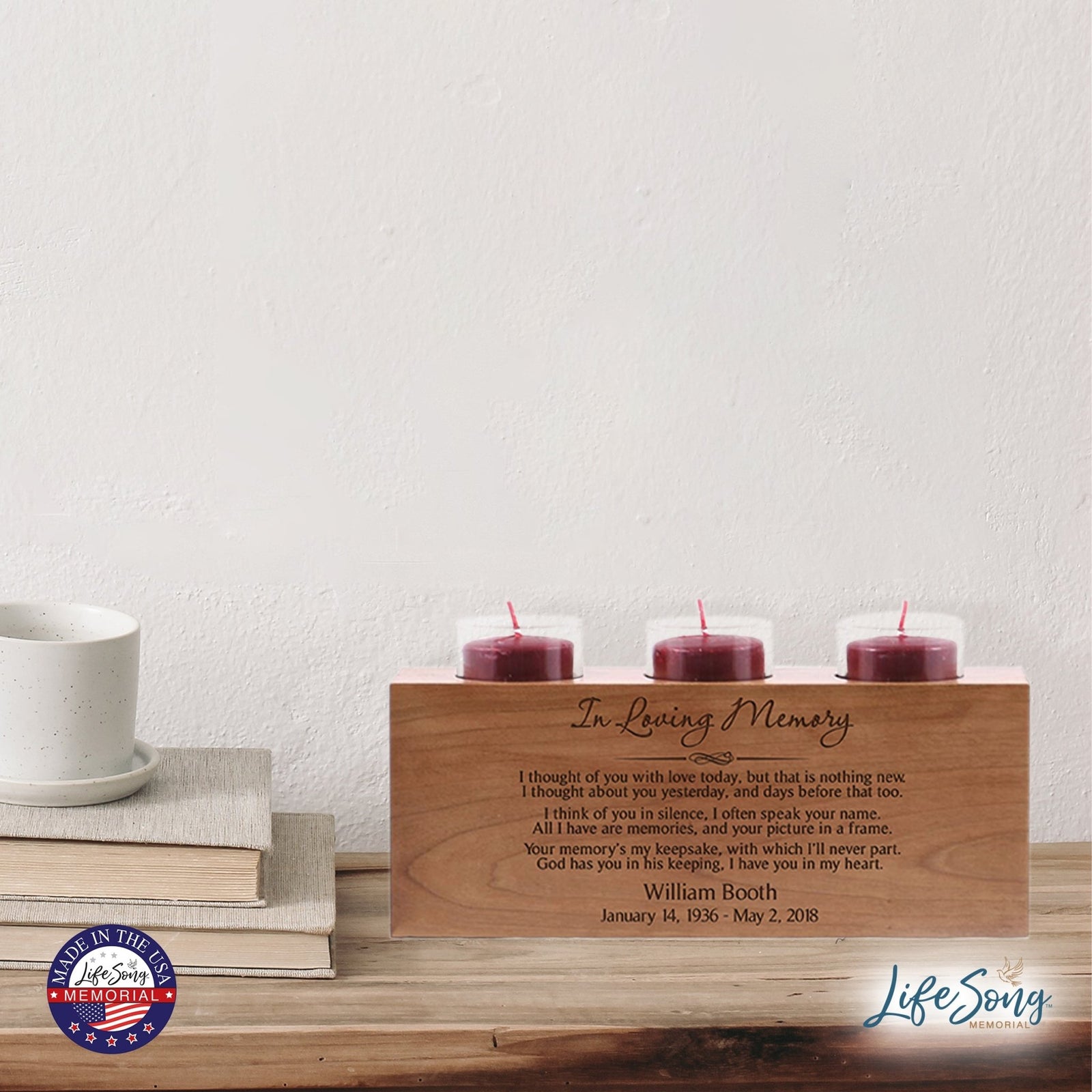 Personalized Memorial Candle Holder - In Loving Memory - LifeSong Milestones