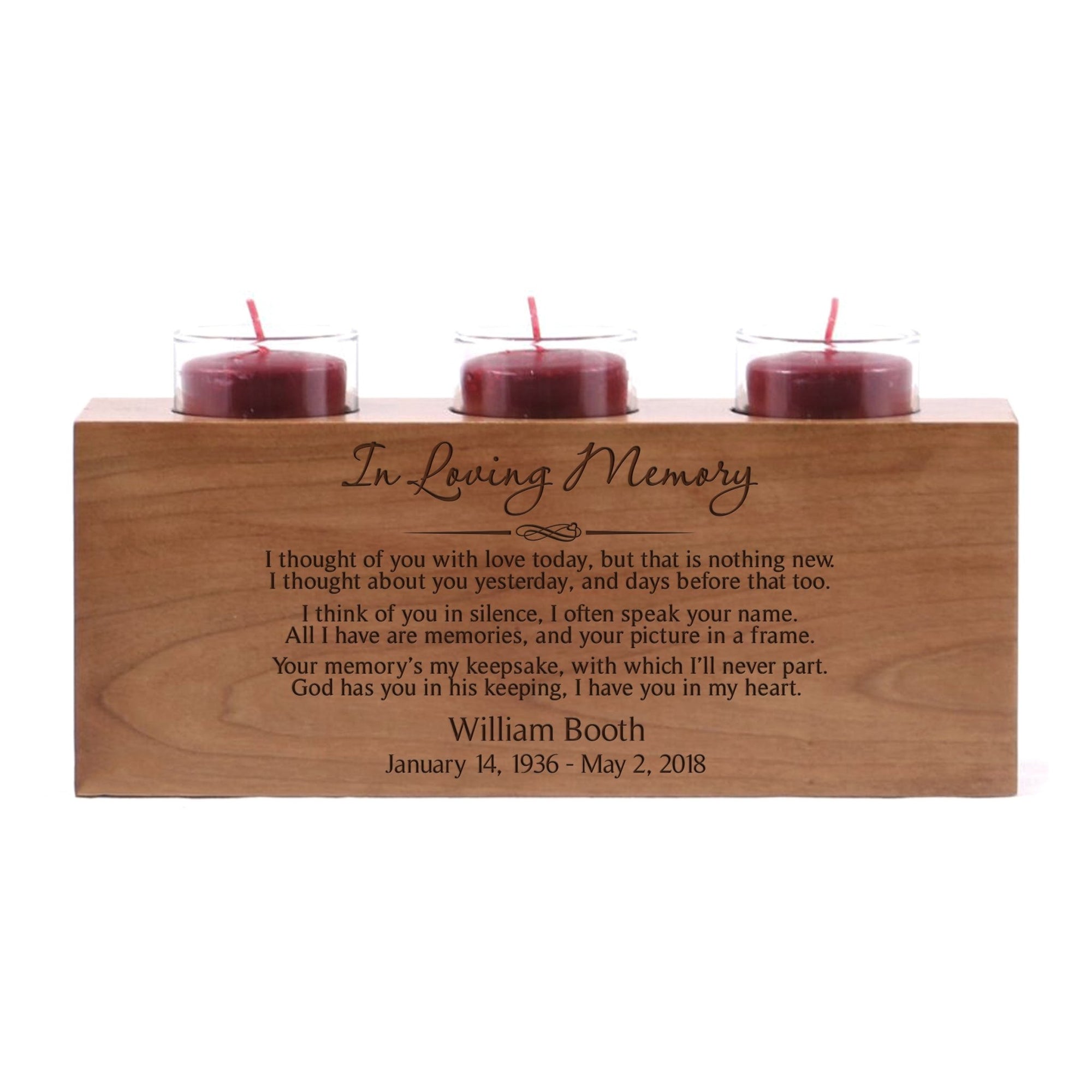 Personalized Memorial Candle Holder - In Loving Memory - LifeSong Milestones