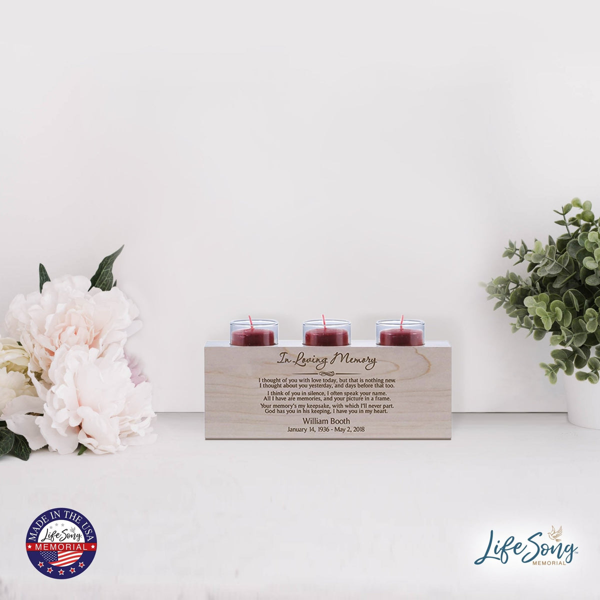 Personalized Memorial Candle Holder - In Loving Memory - LifeSong Milestones