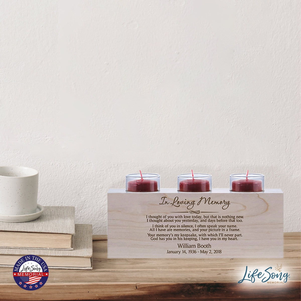 Personalized Memorial Candle Holder - In Loving Memory - LifeSong Milestones