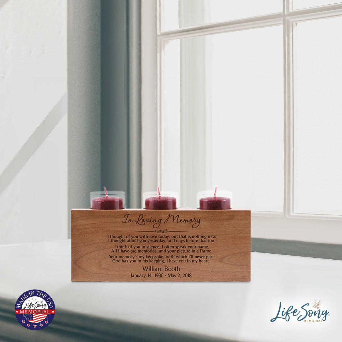 Personalized Memorial Candle Holder - In Loving Memory - LifeSong Milestones