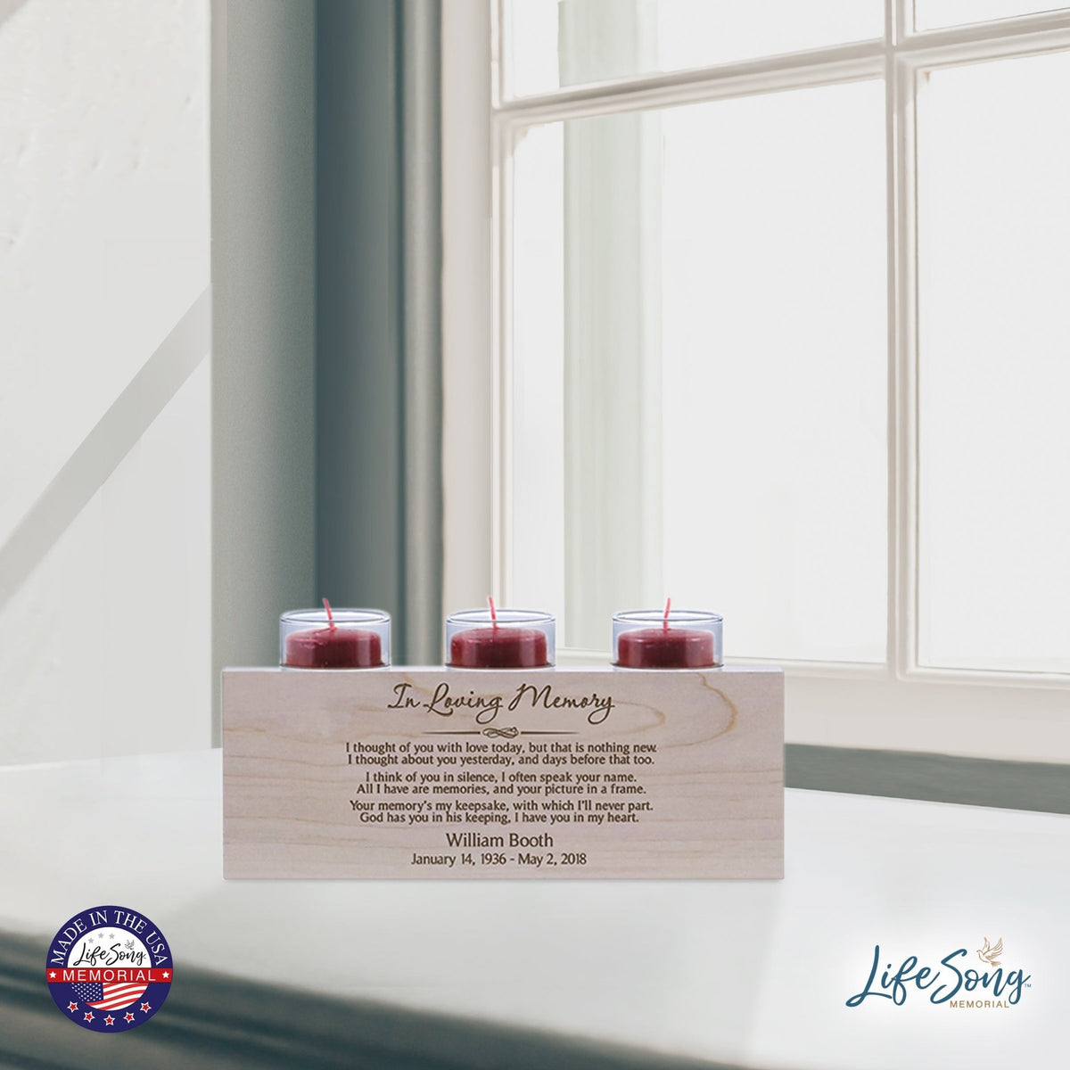 Personalized Memorial Candle Holder - In Loving Memory - LifeSong Milestones