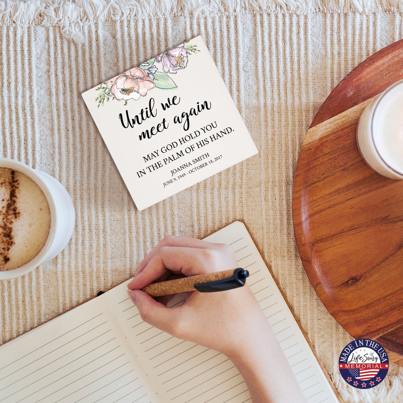 Personalized Memorial Ceramic Trivet for Home Decor - LifeSong Milestones