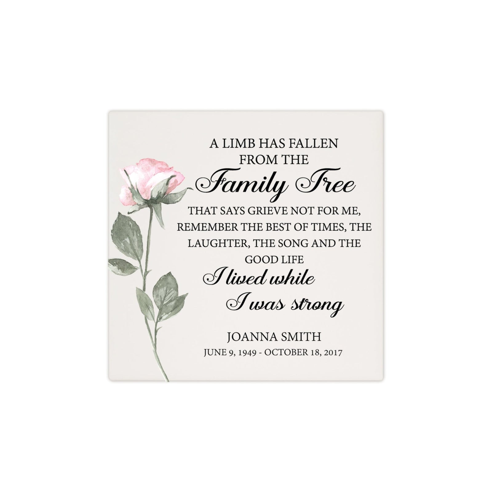 Personalized Memorial Ceramic Trivet for Home Decor - LifeSong Milestones