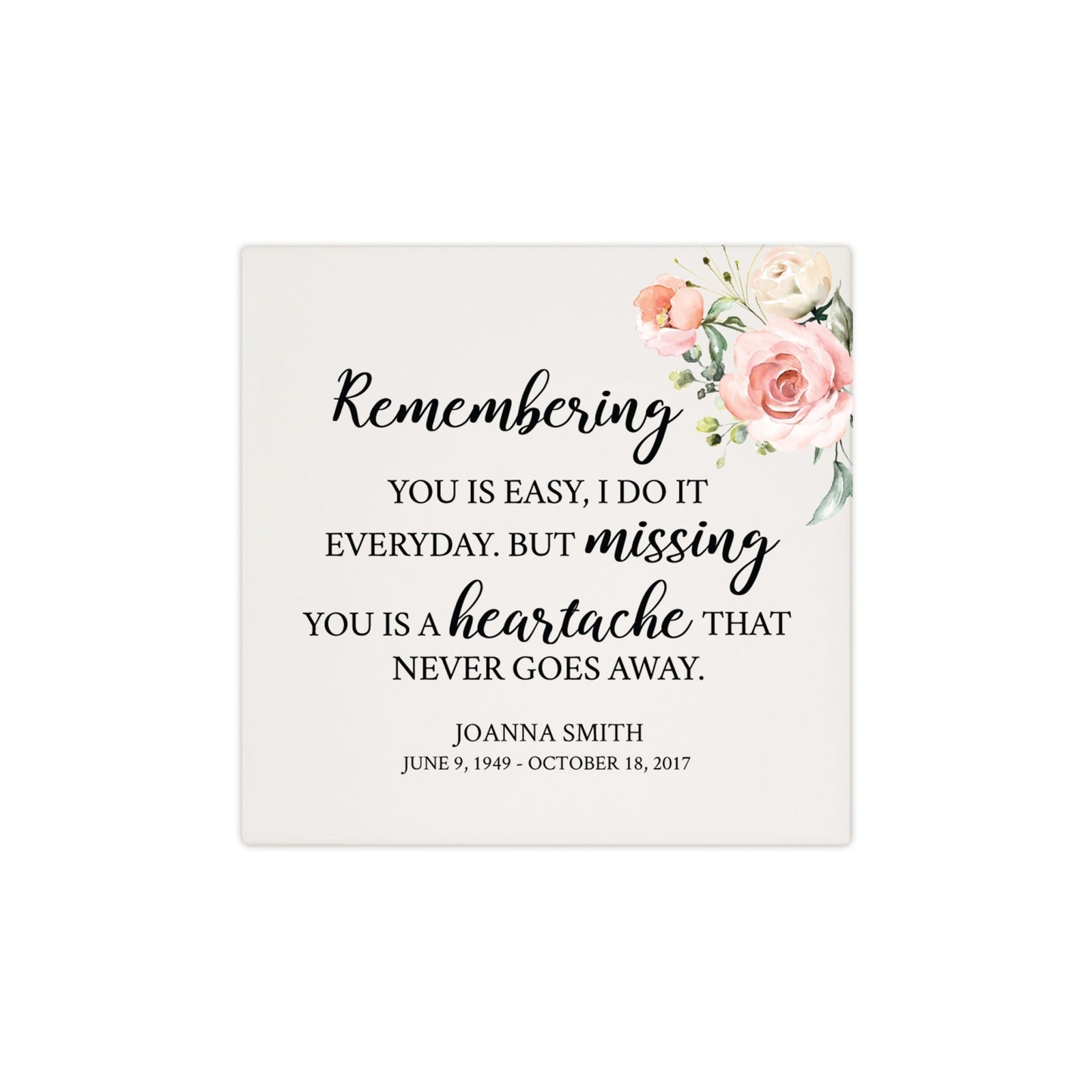 Personalized Memorial Ceramic Trivet for Home Decor - LifeSong Milestones