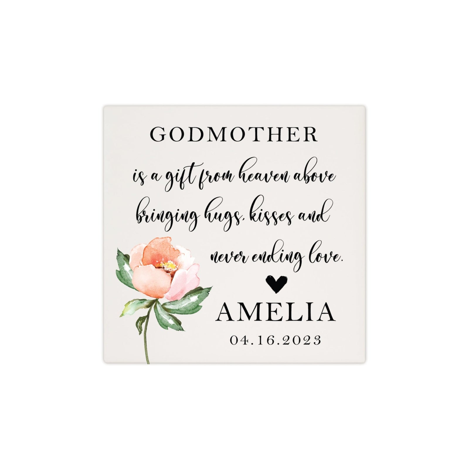 Personalized Memorial Ceramic Trivet for Home Decor - Godmothers - LifeSong Milestones
