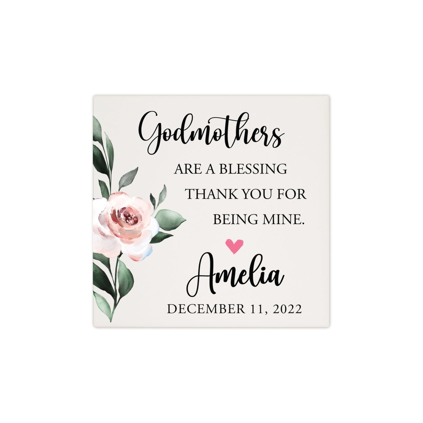 Personalized Memorial Ceramic Trivet for Home Decor - Godmothers - LifeSong Milestones