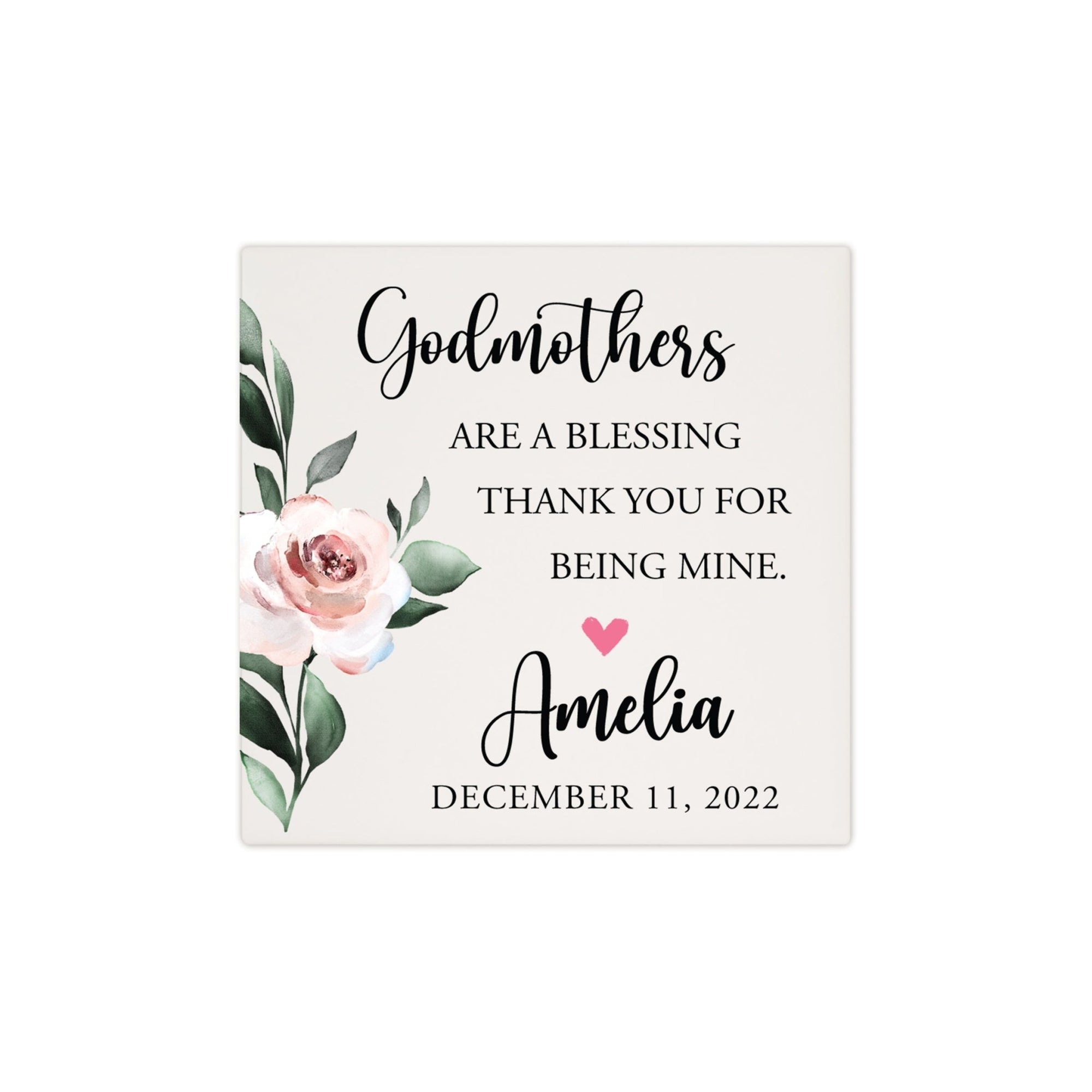 Personalized Memorial Ceramic Trivet for Home Decor - Godmothers - LifeSong Milestones