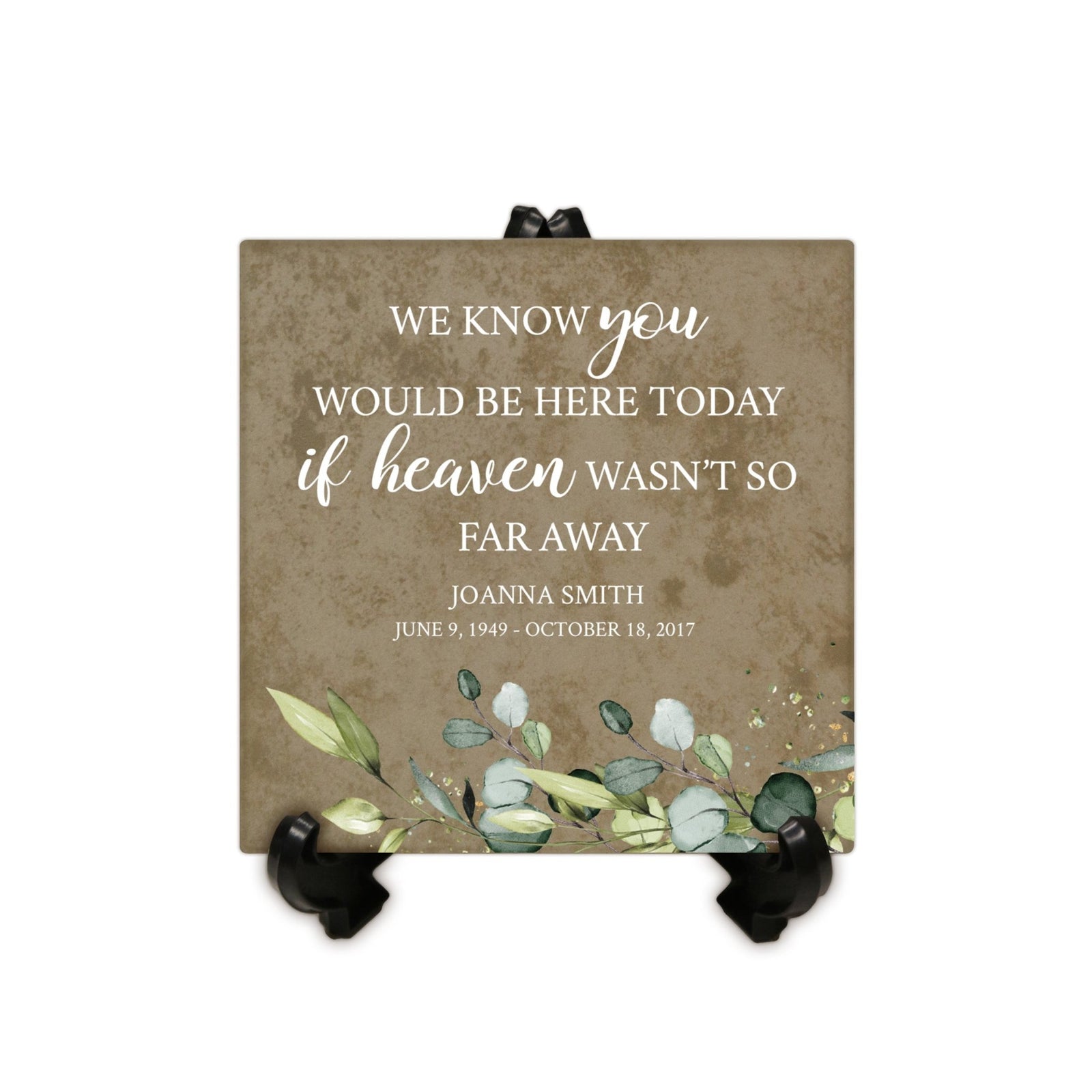 Personalized Memorial Ceramic Trivet with Stand for Home Decor - LifeSong Milestones