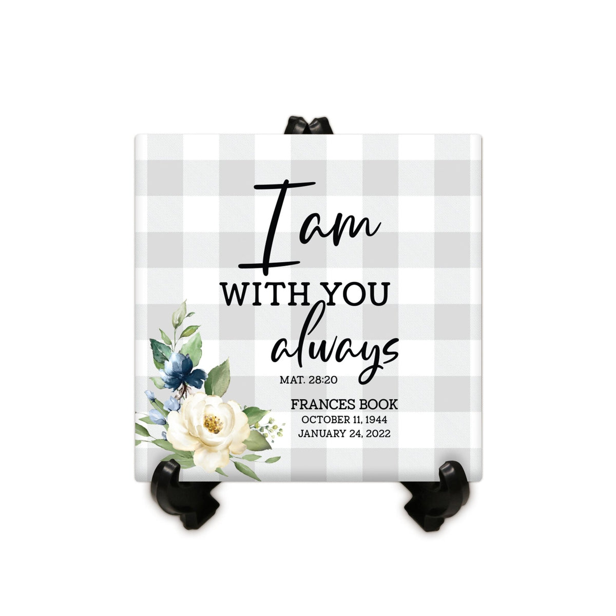 Personalized Memorial Ceramic Trivet with Stand for Home Decor - LifeSong Milestones