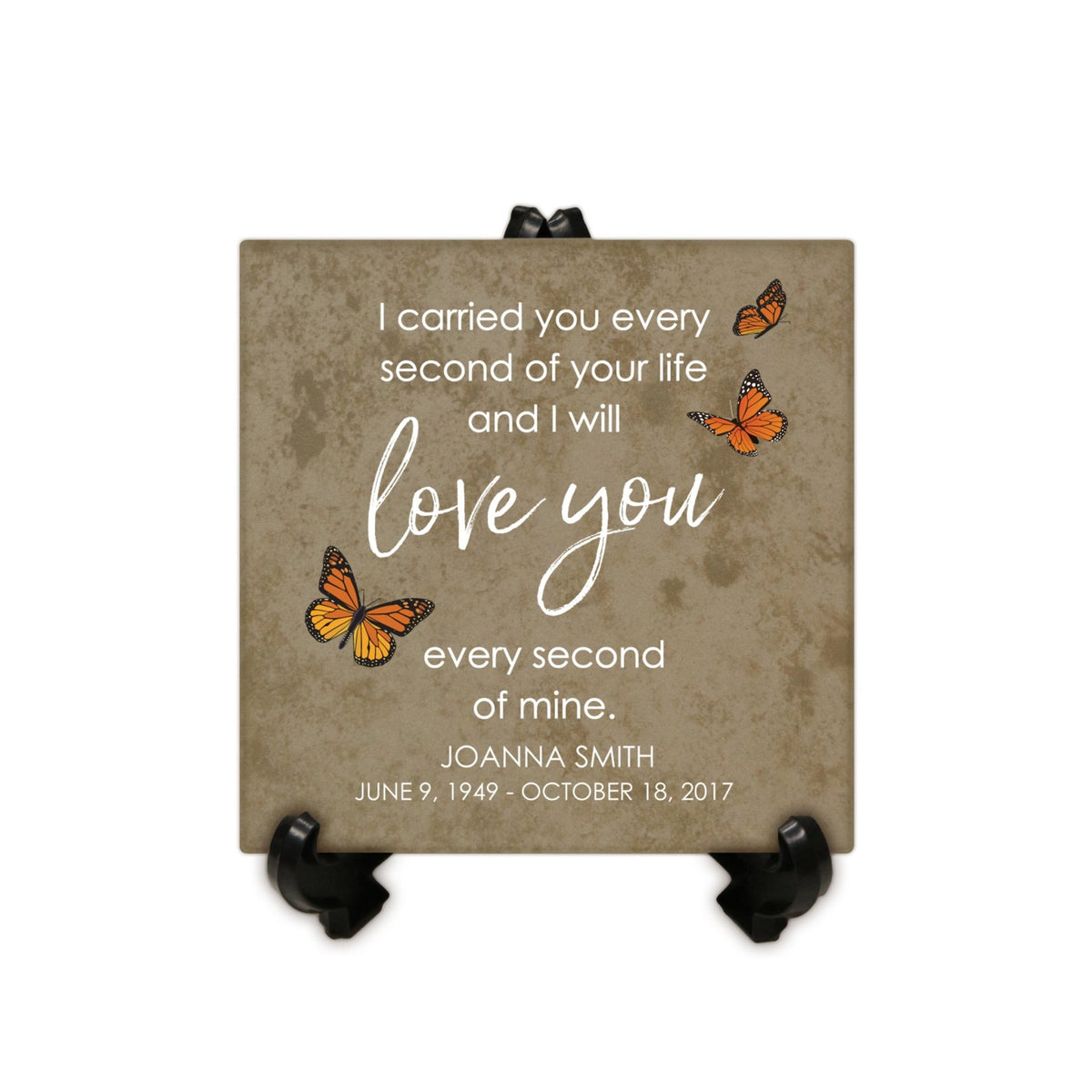 Personalized Memorial Ceramic Trivet with Stand for Home Decor - LifeSong Milestones