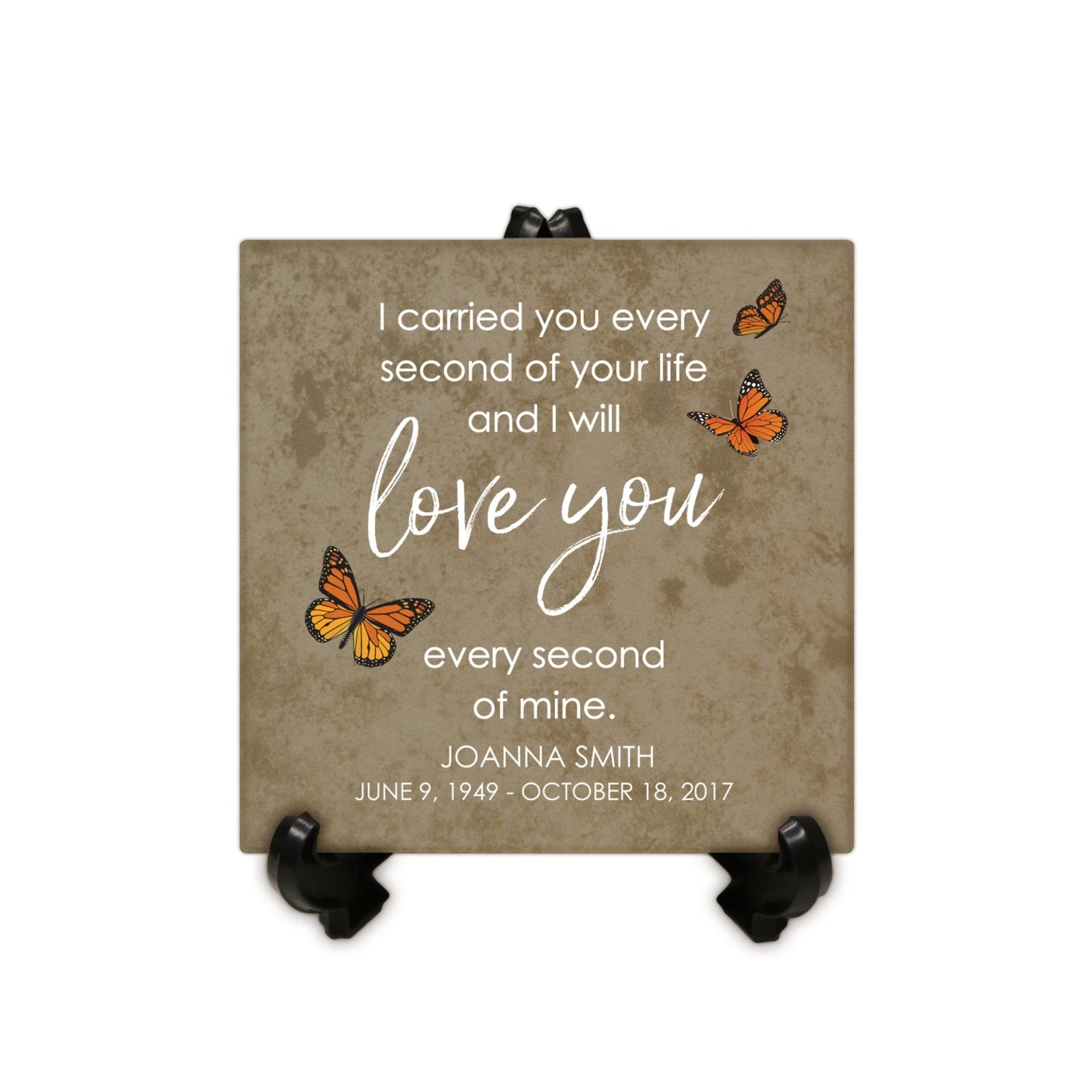 Personalized Memorial Ceramic Trivet with Stand for Home Decor - LifeSong Milestones