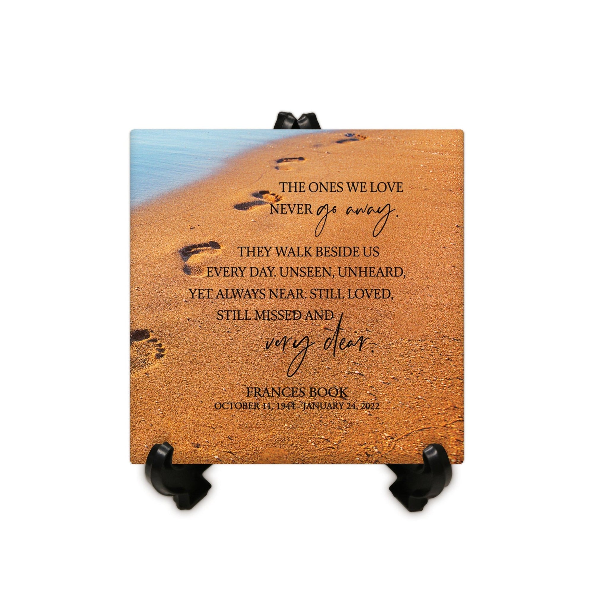 Personalized Memorial Ceramic Trivet with Stand for Home Decor - The Ones We Love - LifeSong Milestones