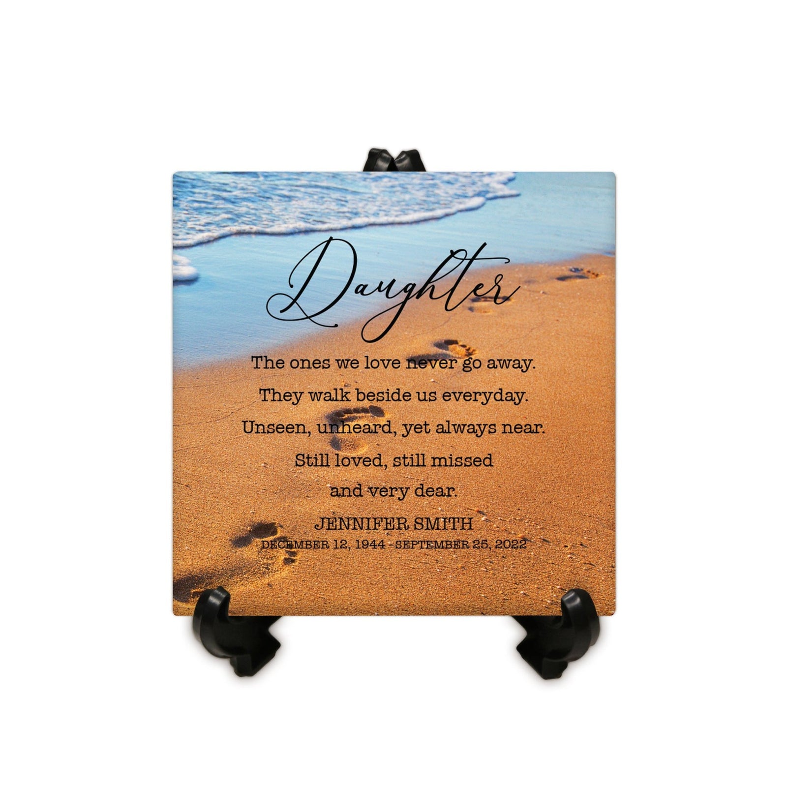 Personalized Memorial Ceramic Trivet with Stand for Home Decor - The Ones We Love - LifeSong Milestones