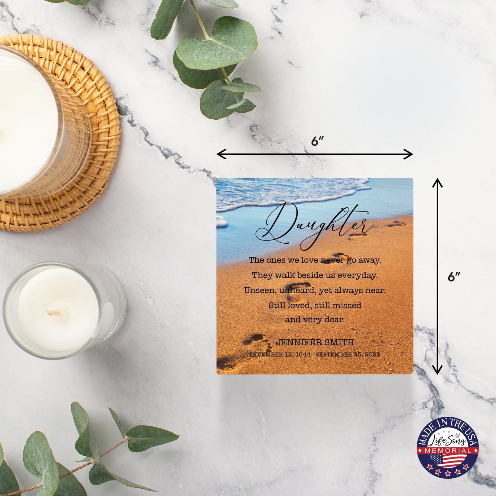 Personalized Memorial Ceramic Trivet with Stand for Home Decor - The Ones We Love - LifeSong Milestones