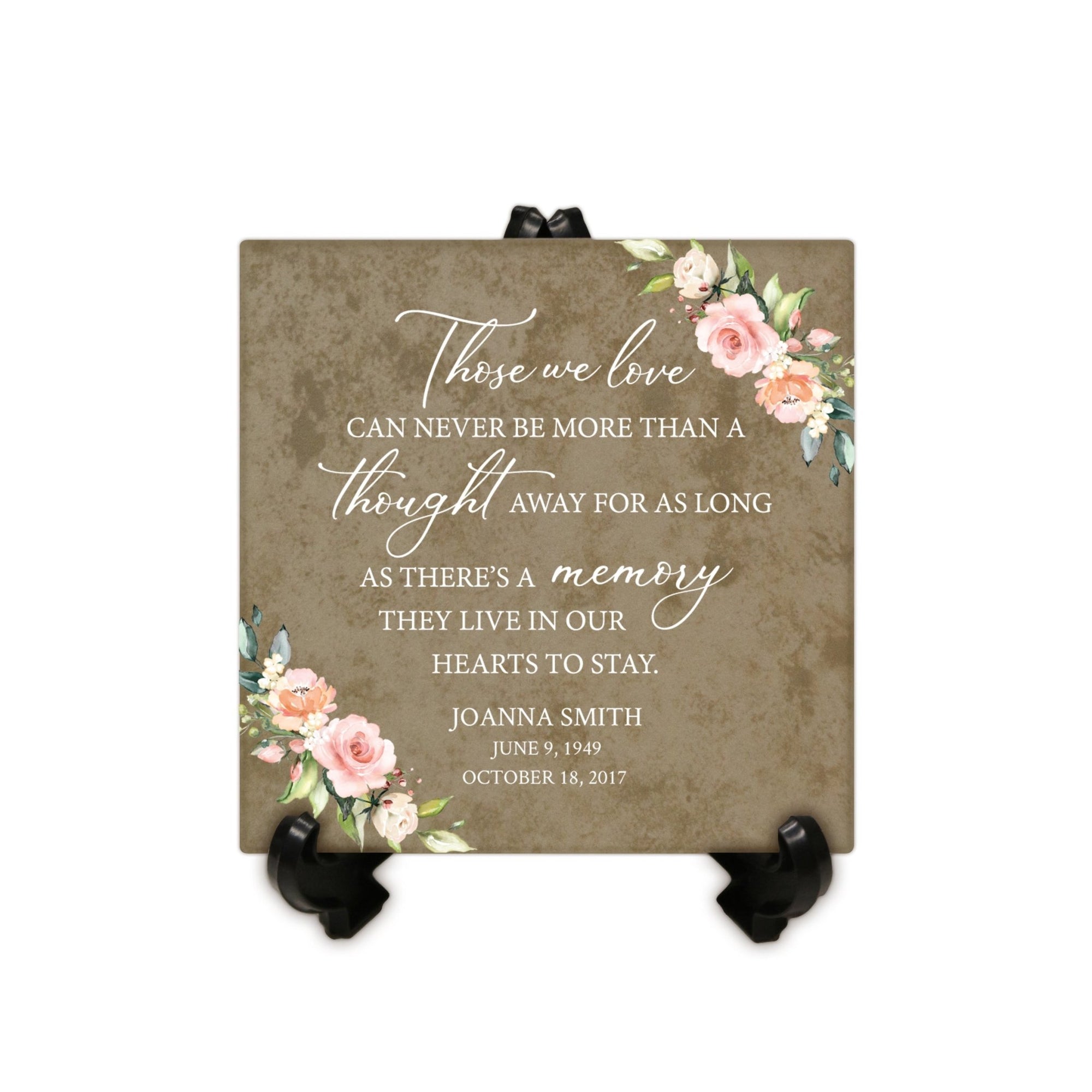 Personalized Memorial Ceramic Trivet with Stand for Home Decor - Those We Love Can Never - LifeSong Milestones