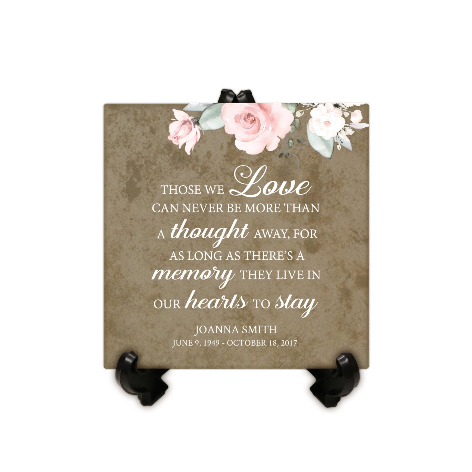 Personalized Memorial Ceramic Trivet with Stand for Home Decor - Those We Love Can Never - LifeSong Milestones