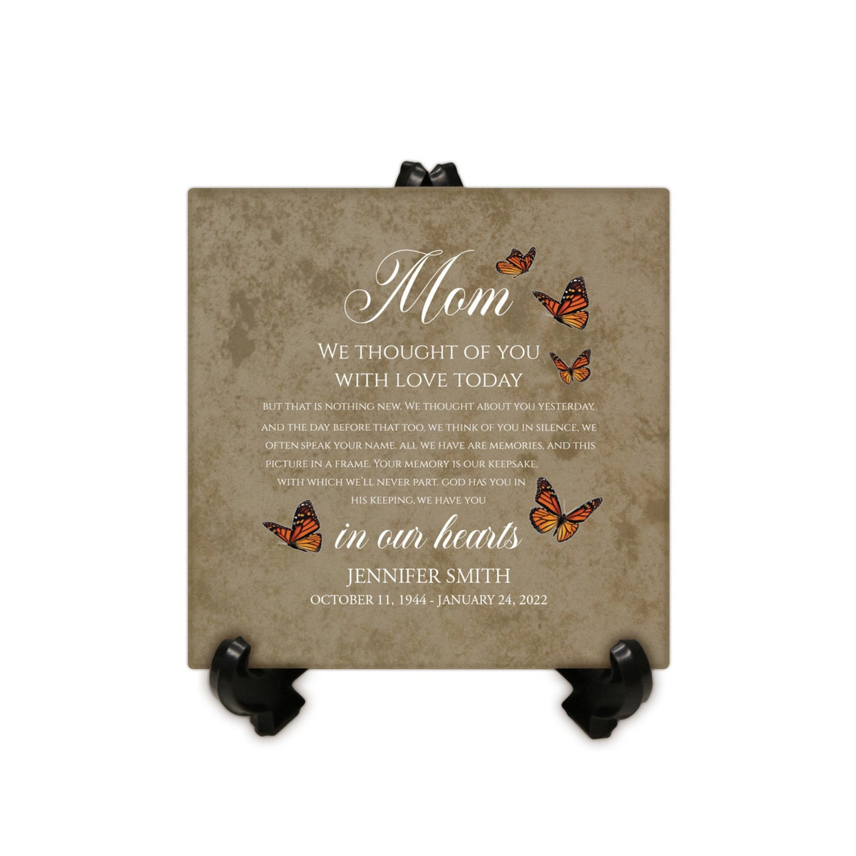 Personalized Memorial Ceramic Trivet with Stand for Home Decor - We Thought Of You - LifeSong Milestones