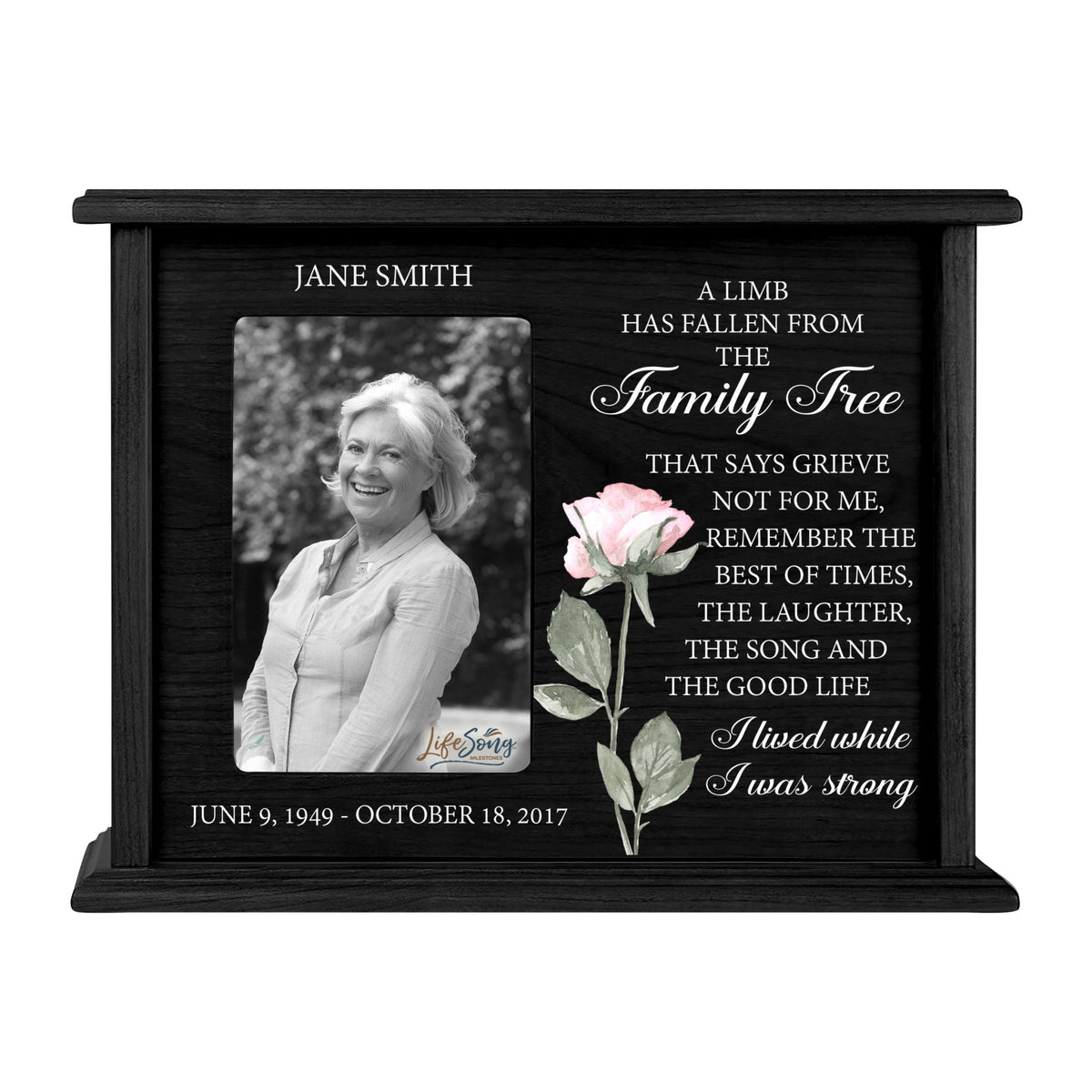 Personalized Engraved Photo Cremation Urn Box Memorial Gift
