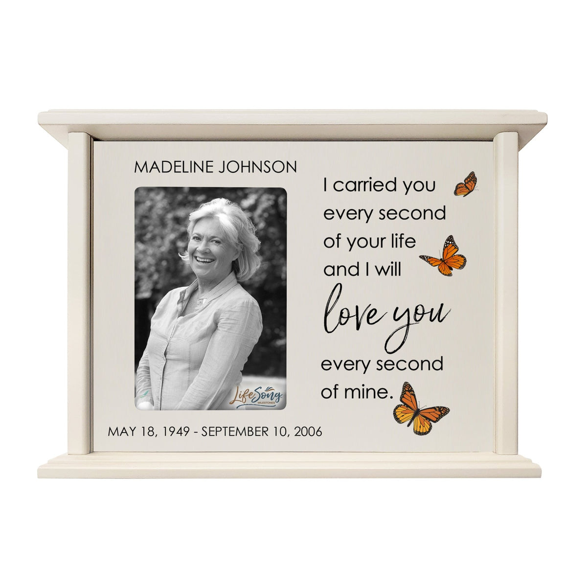 Personalized Engraved Photo Cremation Urn Box Memorial Gift