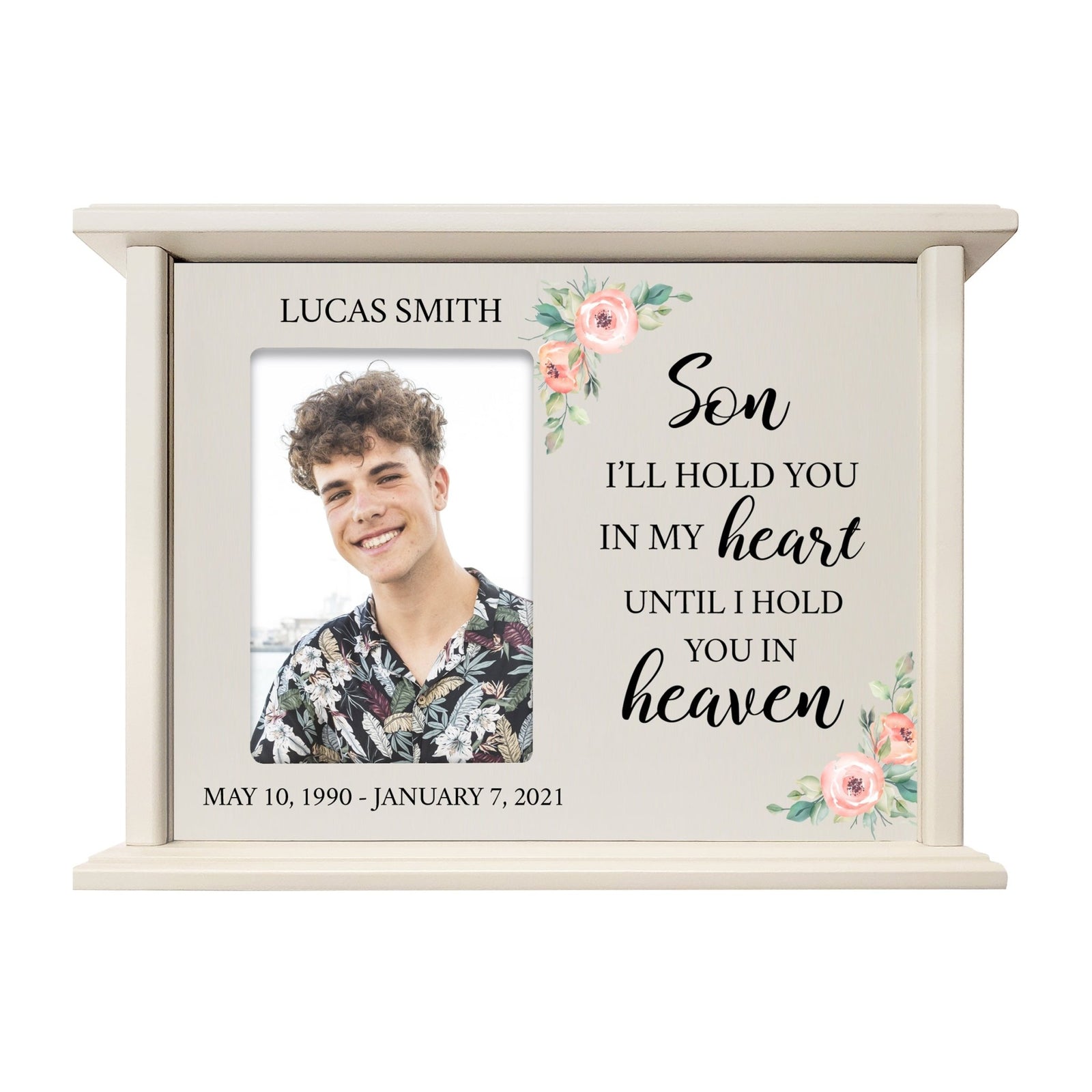 Personalized Engraved Photo Cremation Urn Box Memorial Gift
