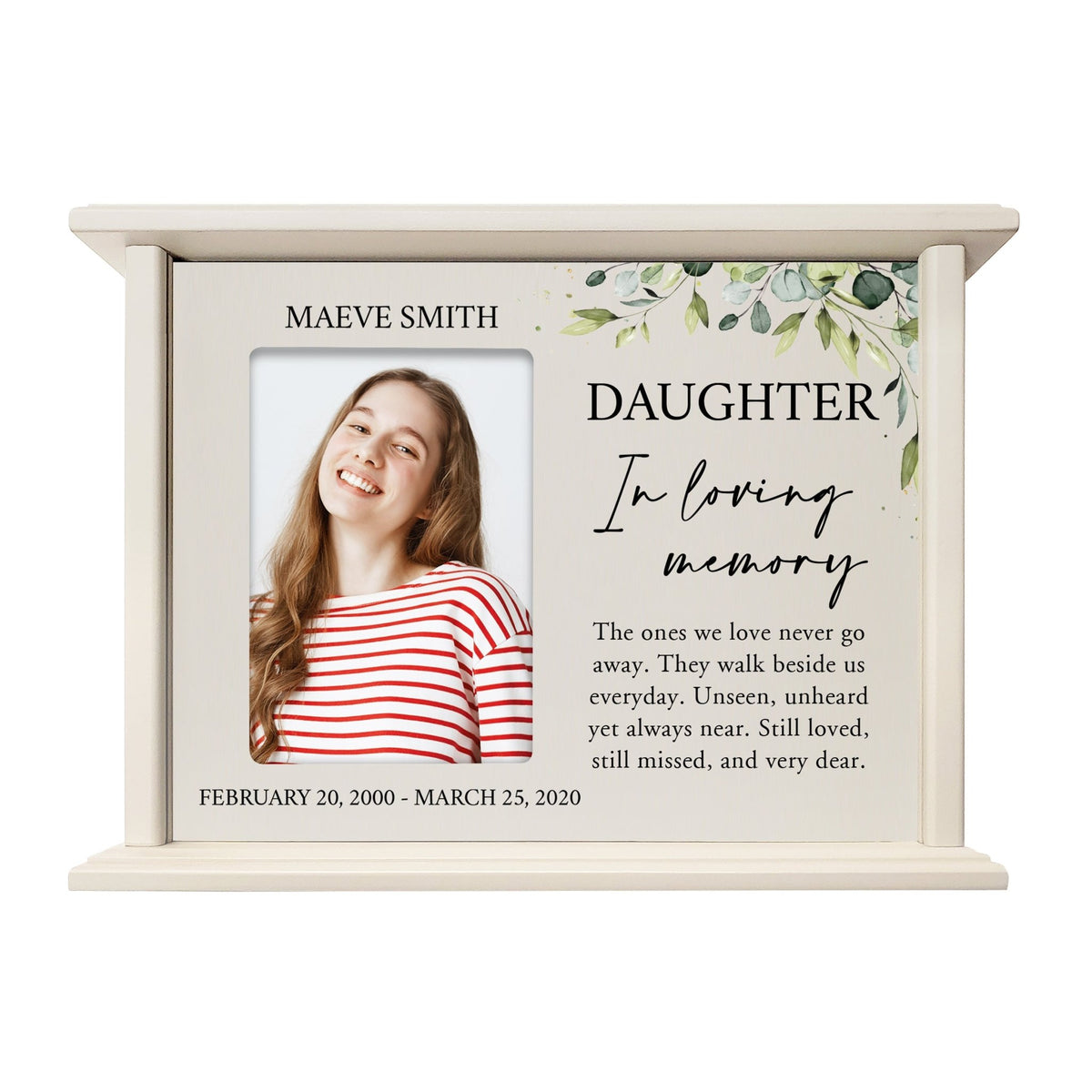 Personalized Wooden urns for daughter