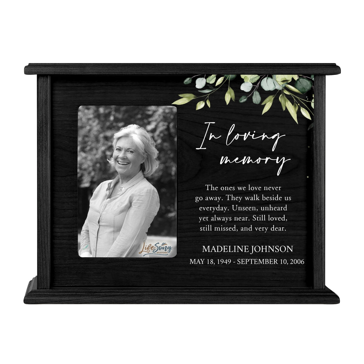 Personalized Engraved Photo Cremation Urn Box Memorial Gift
