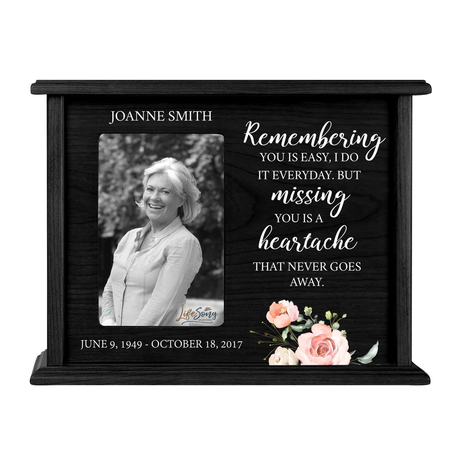 Personalized Engraved Photo Cremation Urn Box Memorial Gift
