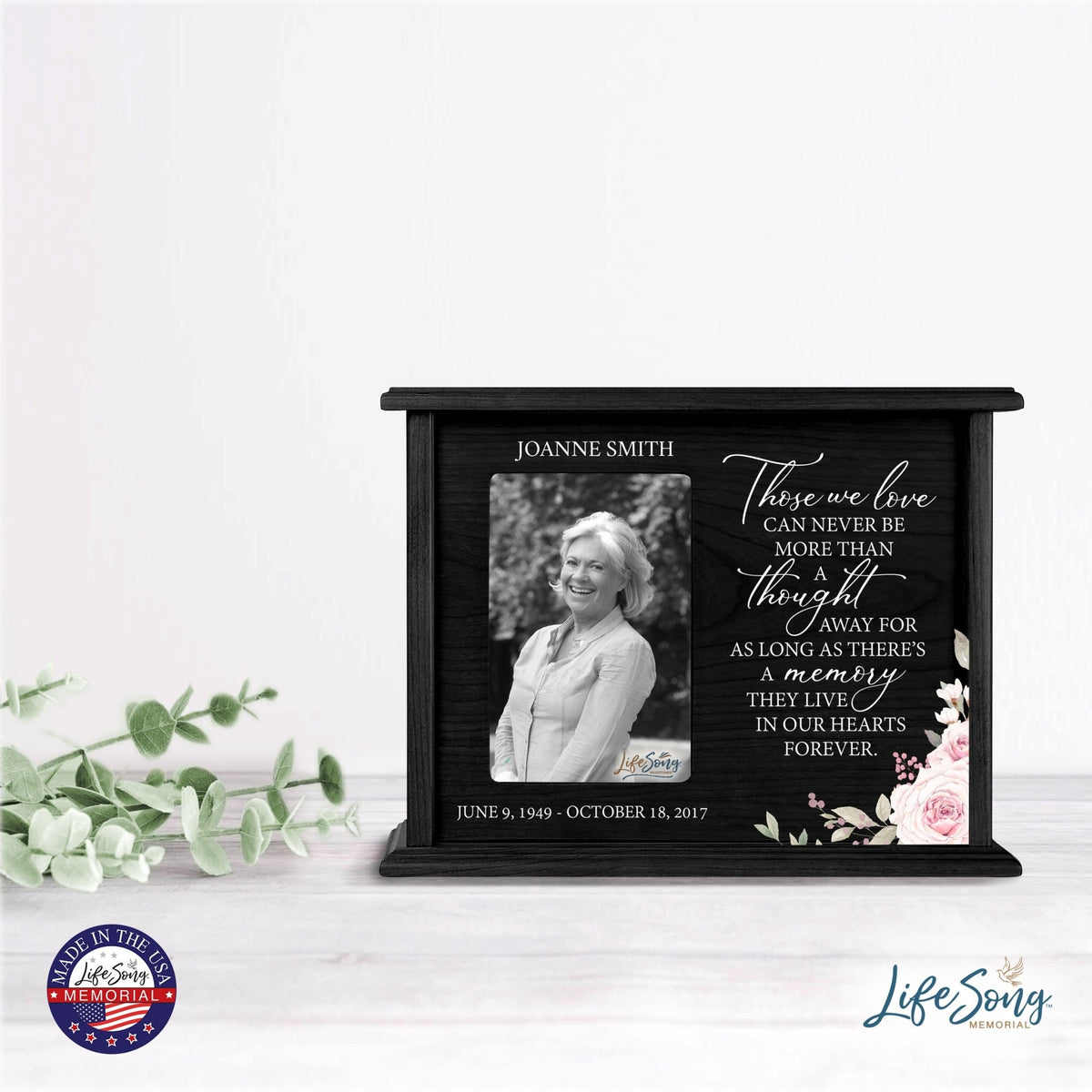 Personalized Engraved Photo Cremation Urn Box Memorial Gift