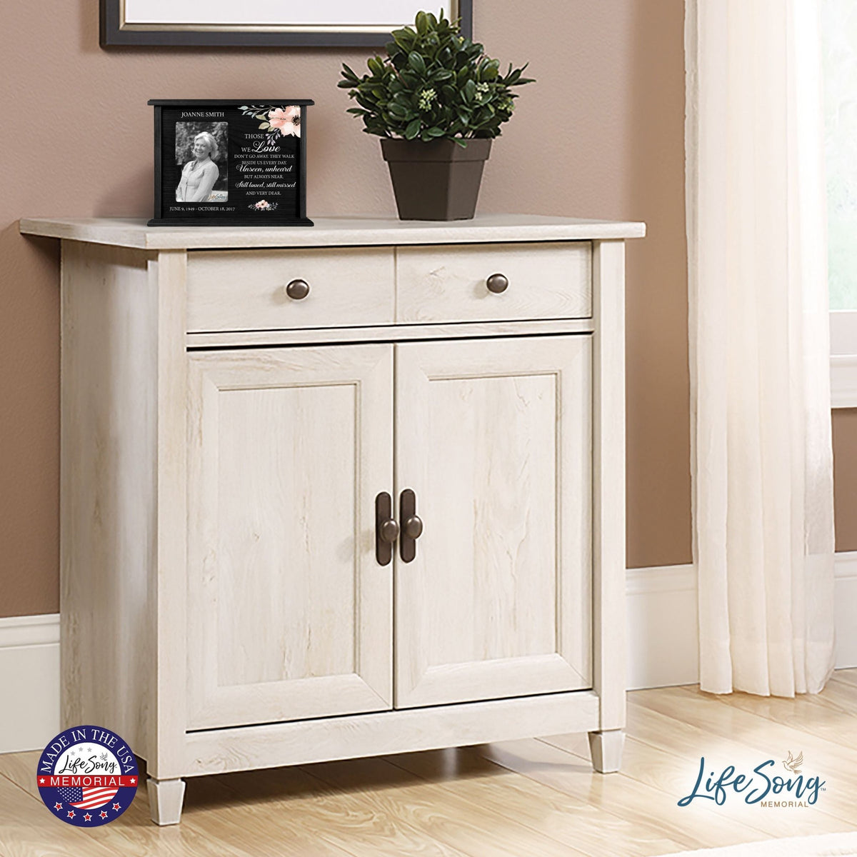 Unique cremation urn box for human ashes