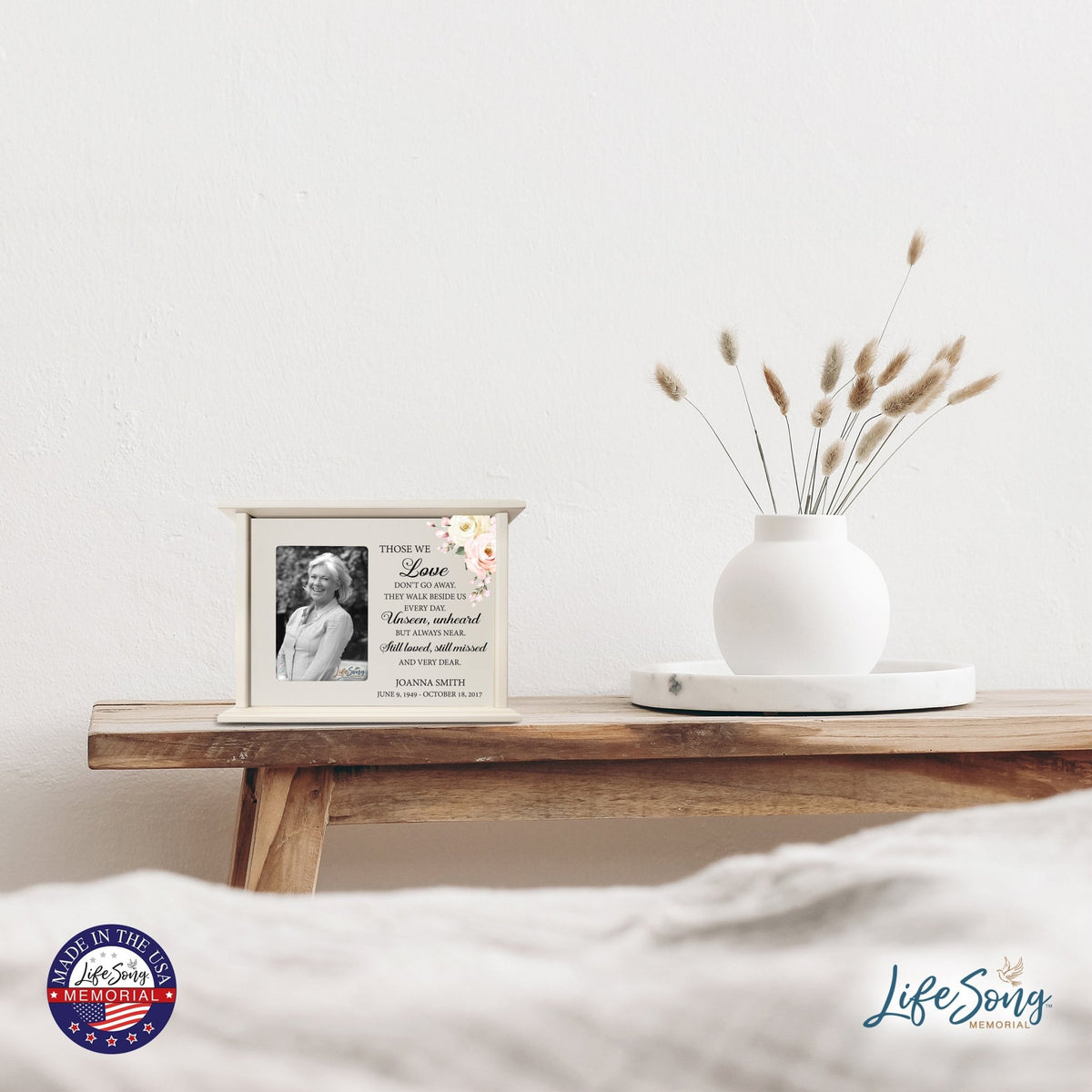 Large Personalized Funeral Cremation Photo Urn Box For Grandmother