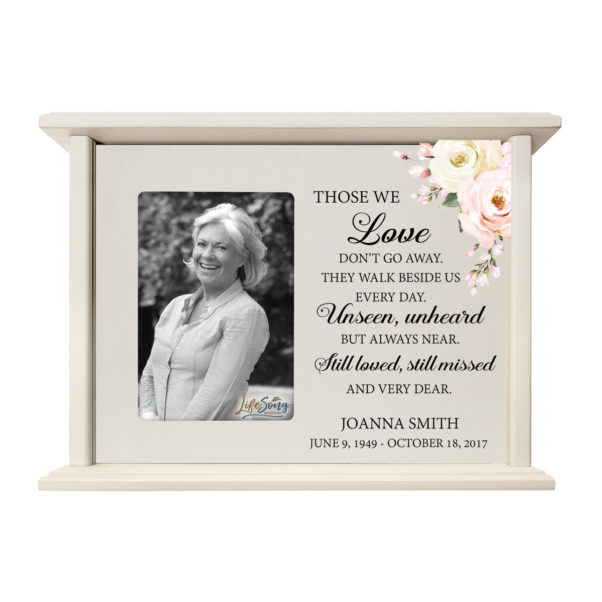 Large Personalized Funeral Cremation Photo Urn Box For Grandmother