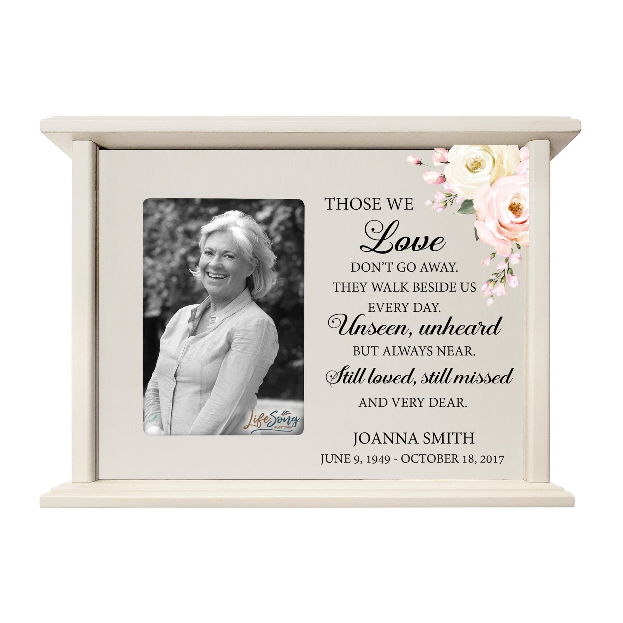 Large Personalized Funeral Cremation Photo Urn Box For Grandmother