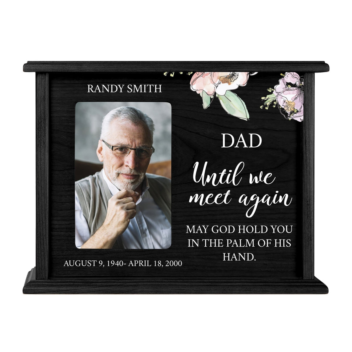 Personalized Engraved Photo Cremation Urn Box Memorial Gift Dad