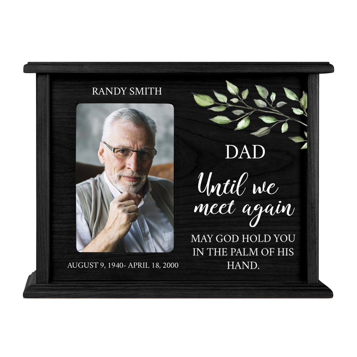 Personalized Engraved Photo Cremation Urn Box Memorial Gift