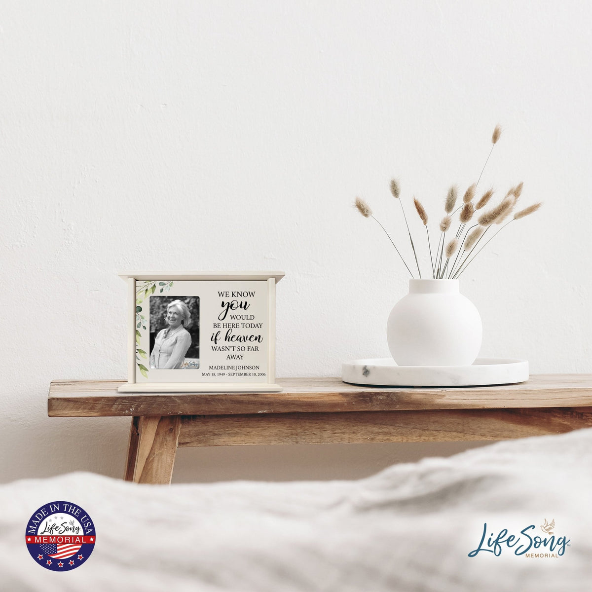 Personalized Engraved Photo Cremation Urn Box Memorial Gift