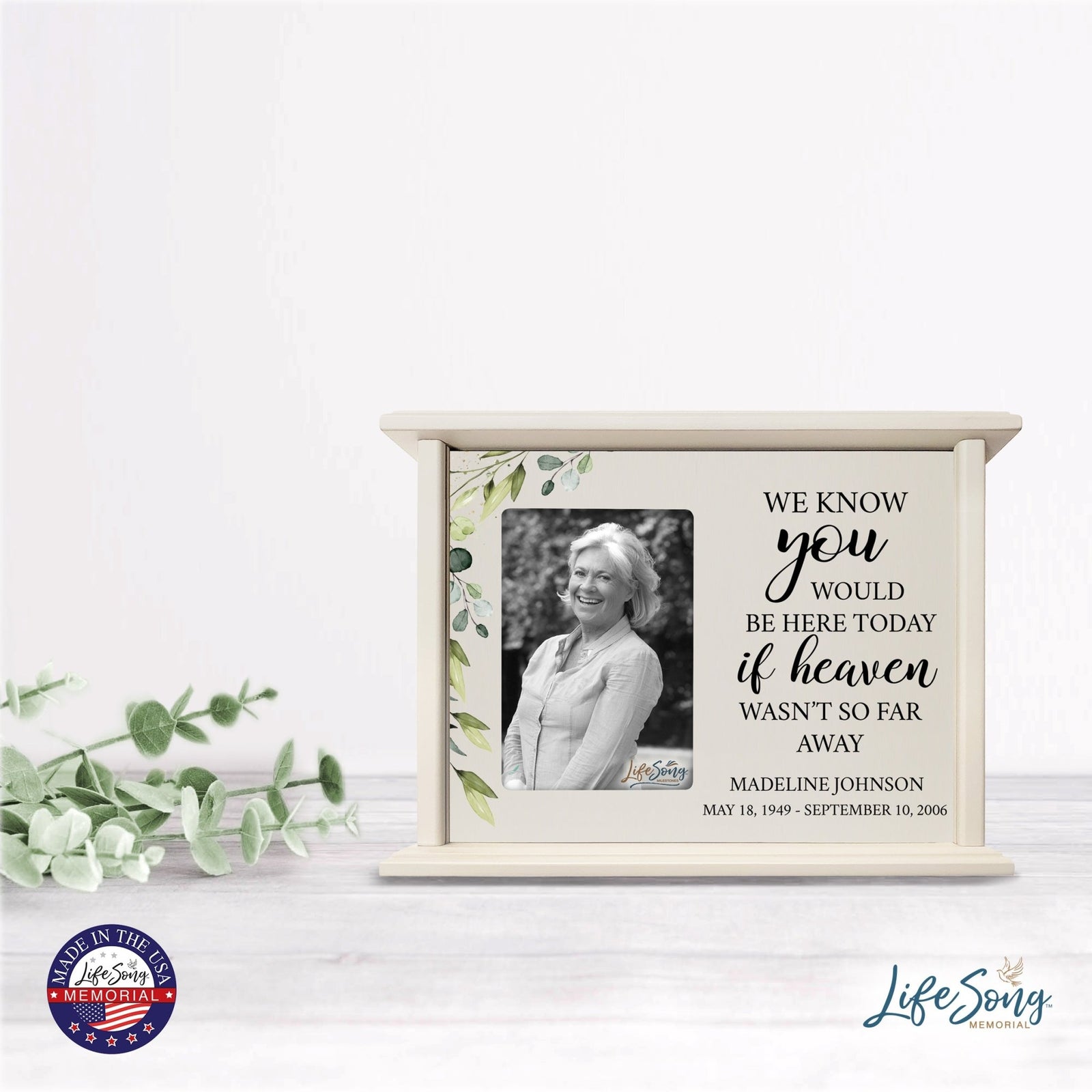 Unique cremation urn box for human ashes