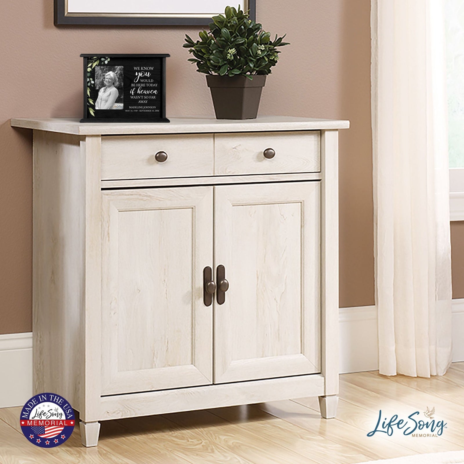 Unique cremation urn box for human ashes