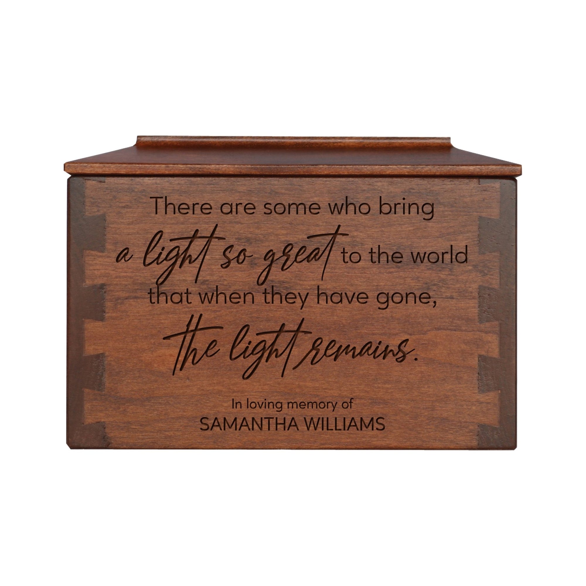 Personalized Memorial Cremation Small Dovetail Urn For Ashes - There Are Some Who Bring Light - LifeSong Milestones