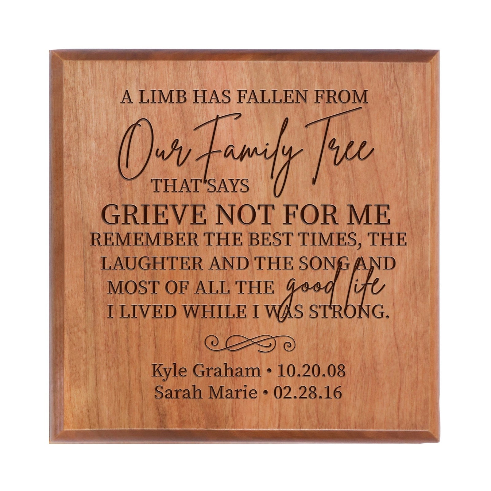 Personalized Memorial Cremation Urn 5.5x5.5x3.5 Our Family Tree - LifeSong Milestones