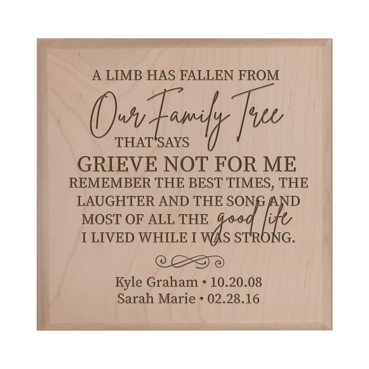 Personalized Memorial Cremation Urn 5.5x5.5x3.5 Our Family Tree - LifeSong Milestones
