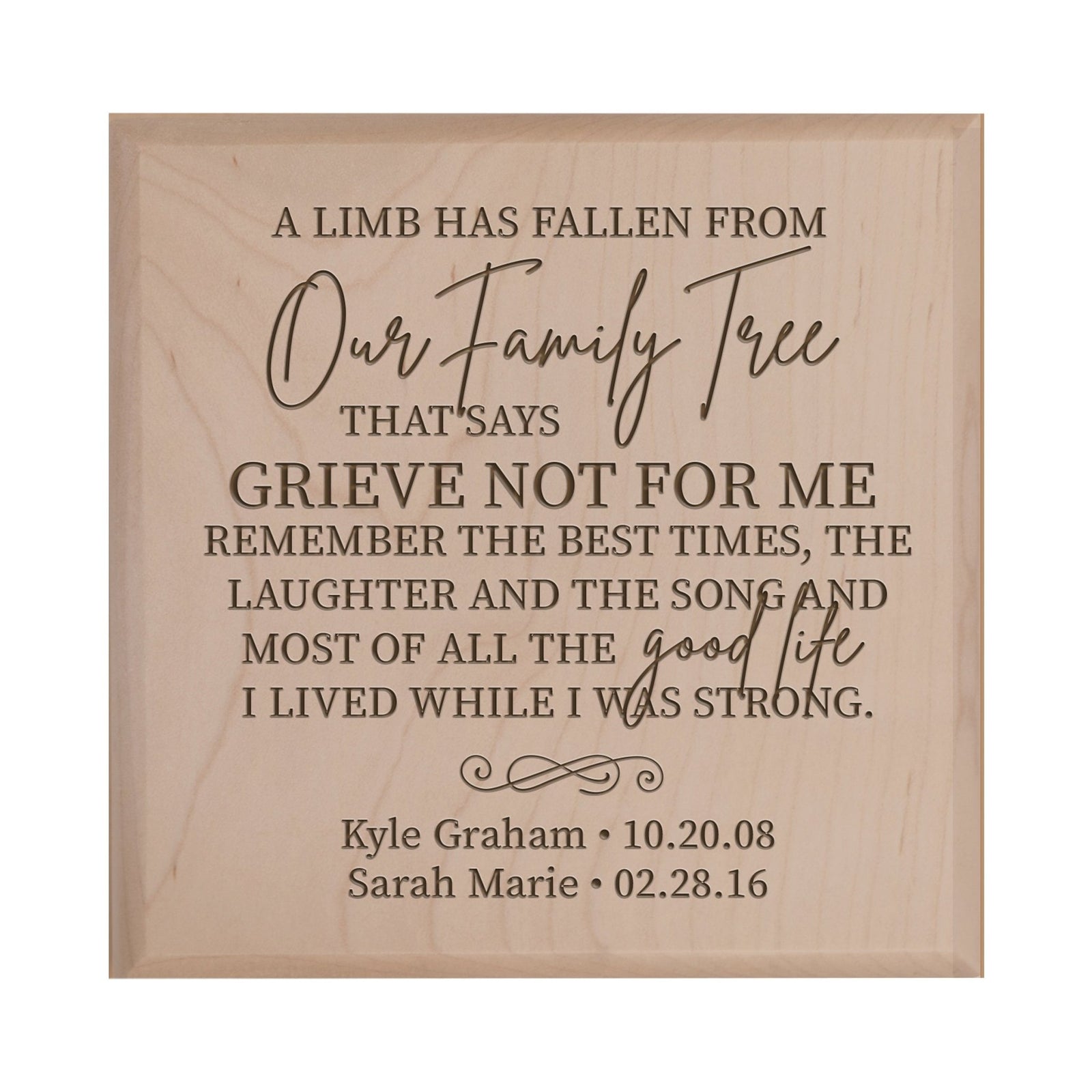 Personalized Memorial Cremation Urn 5.5x5.5x3.5 Our Family Tree - LifeSong Milestones